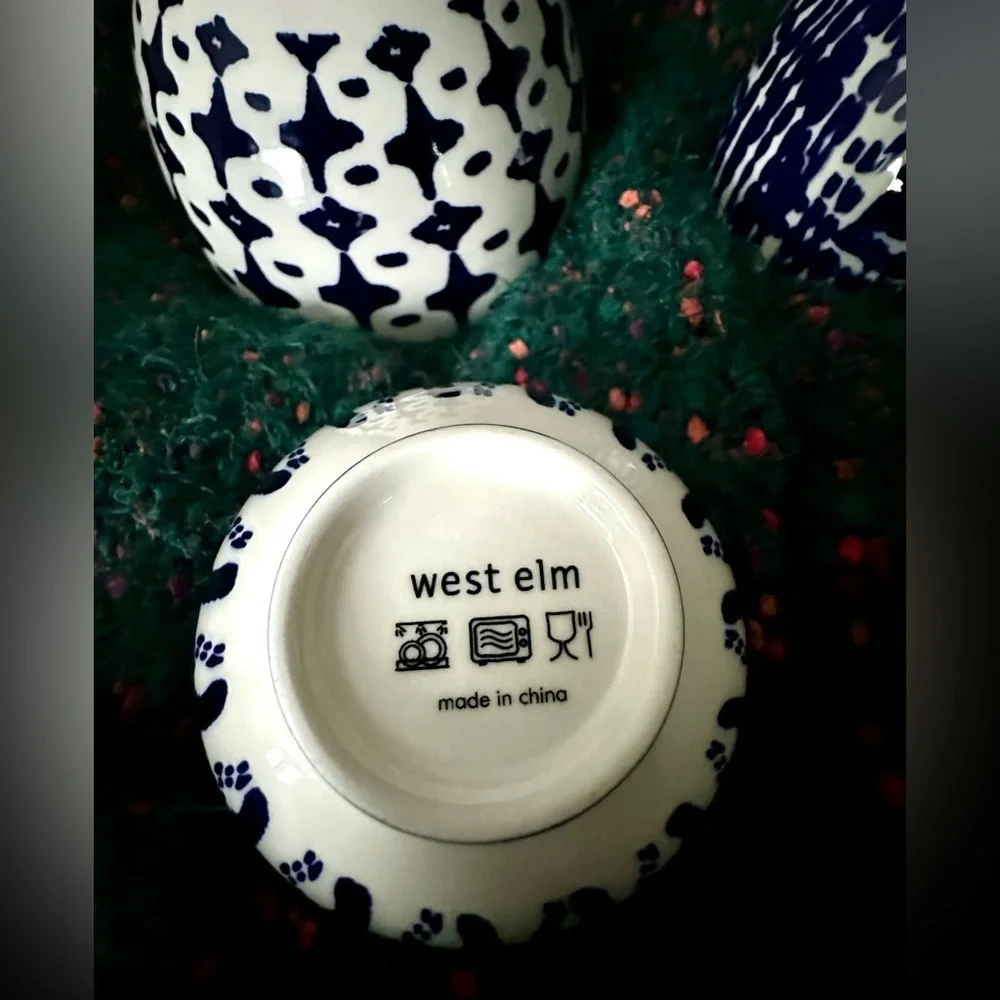 ‼️RARE‼️🎸West Elm🎸🔥NWOT🔥INDIGO TIE-DYE Nesting Bowl Set(3)